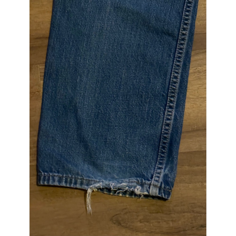 Levis 514 Straight Fit Mens Jeans Blue Denim Distressed 30/32x30 Grunge Workwear - Picture 4 of 8